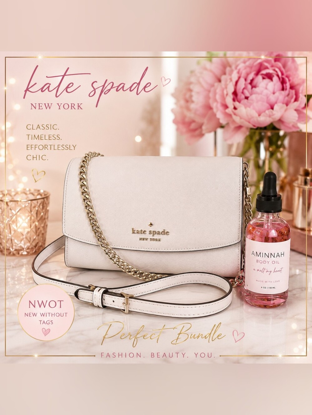 🤍 NWOT Kate Spade + AMINNAH Body Oil Bundle✨️